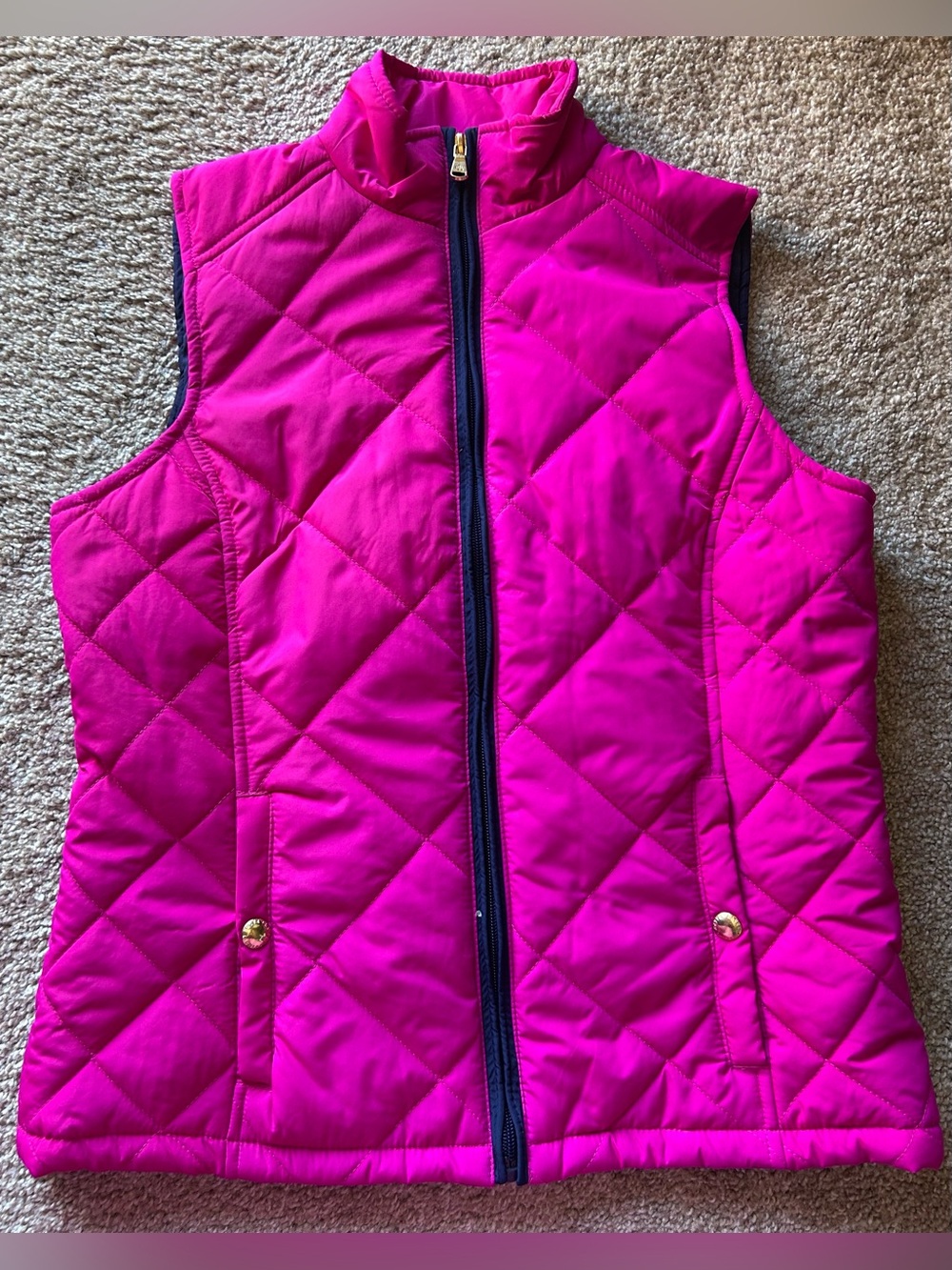 Ralph Lauren Women's Quilted Puffer Vest Fuchsia Size Small